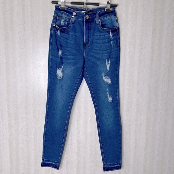 💙 BOOHOO Distressed Jeans Size 7 - Picture 2 of 5